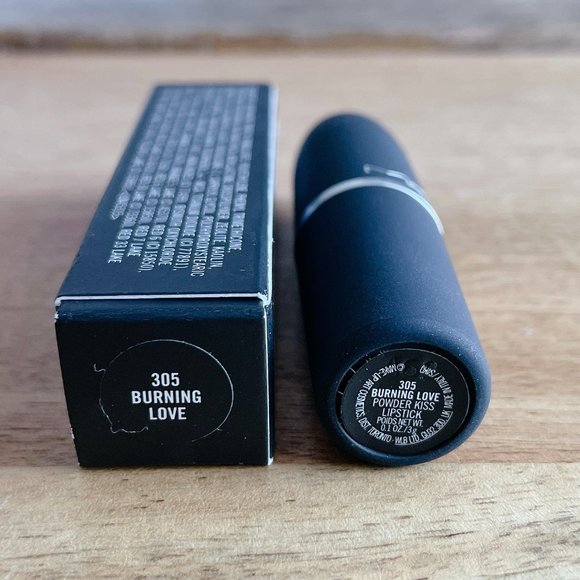 Mac Lipstick Powder Kiss Lipstick 305 Burning Love - Picture 11 of 15